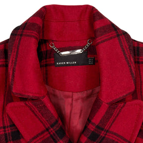 Karen Millen Red Check Wool Coat