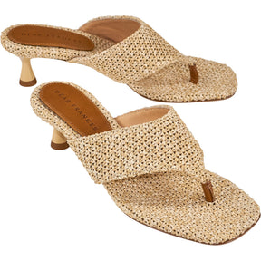 Dear Frances Beige Woven Sandals