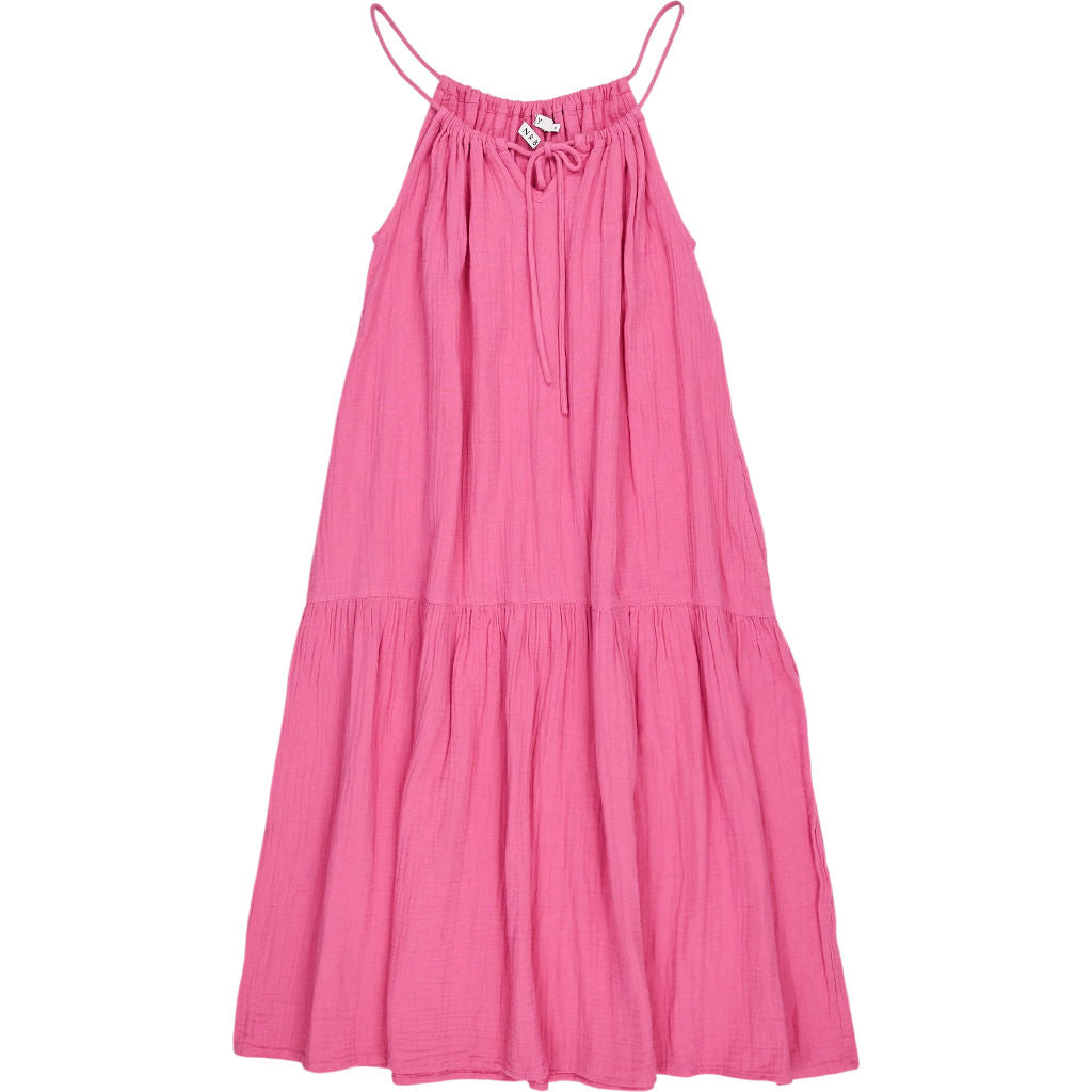 NRBY Pink Cotton Midi Dress