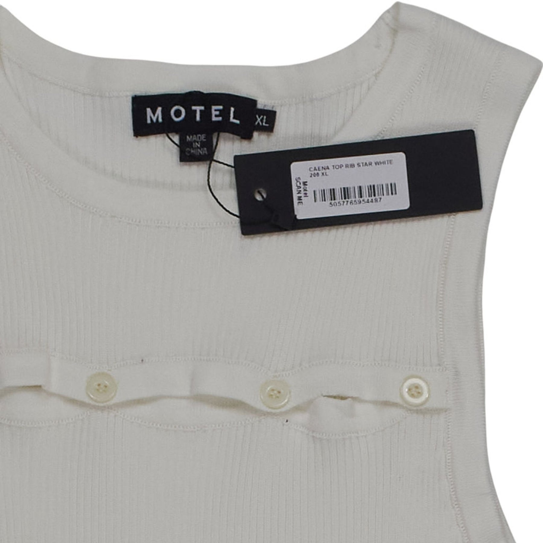 Motel White Caena Top Rib