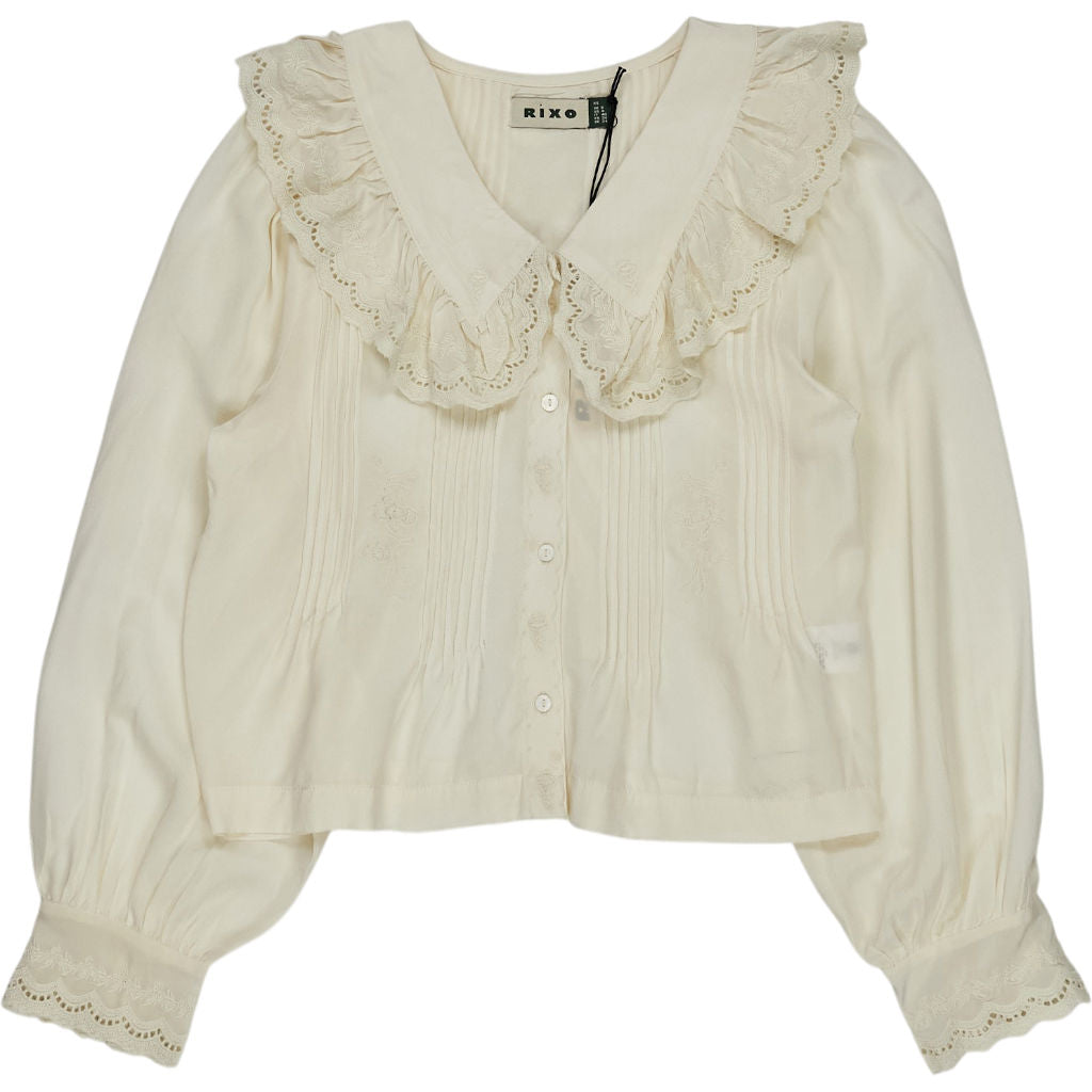 Rixo Pearl Perry Top Cream Lace