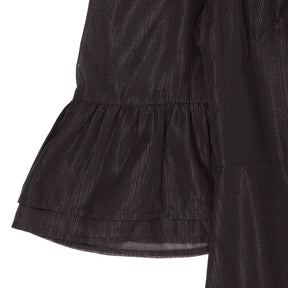 Jovonna Black Ruffle Sleeve Dress