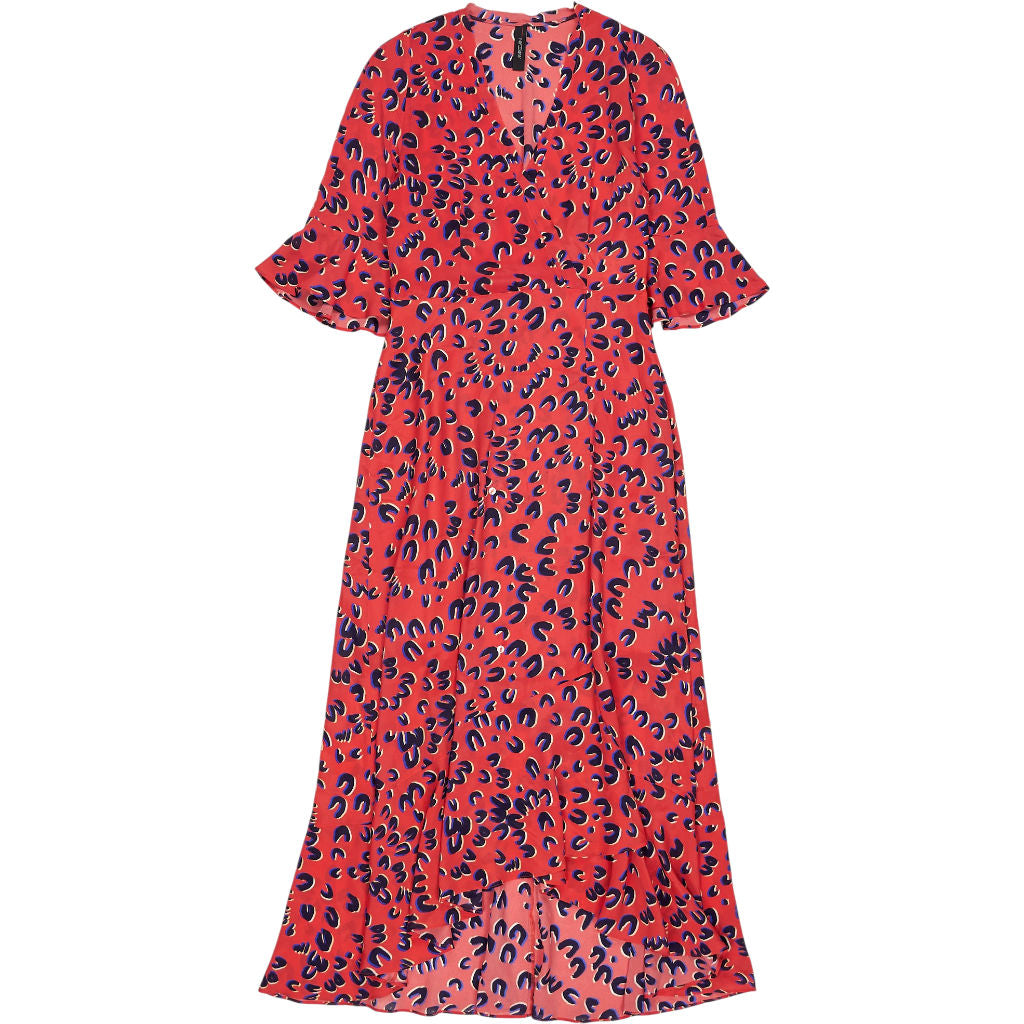 Marc Cain Red Silk Blend Midi Dress