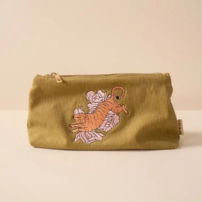 Corduroy Embroidered Pouch