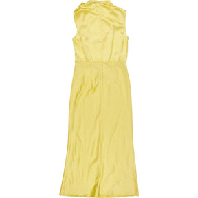 OMNES Yellow Satin Midi Dress