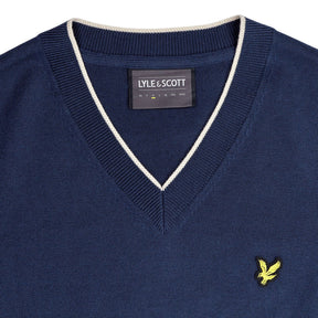 Lyle & Scott Blue V-Neck Sleeveless Sweater