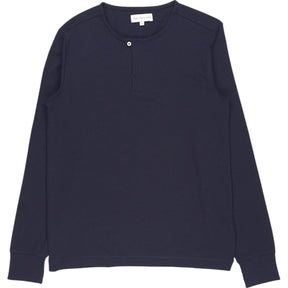 Hamilton + Hare Navy Henley Long Sleeve Top