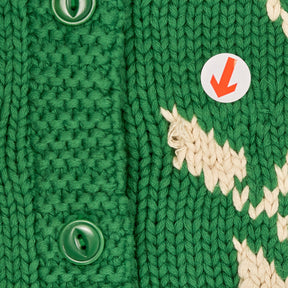 YMC Green Floral Knit Cardigan L