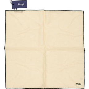 Drake's Cream Green Pocket Square