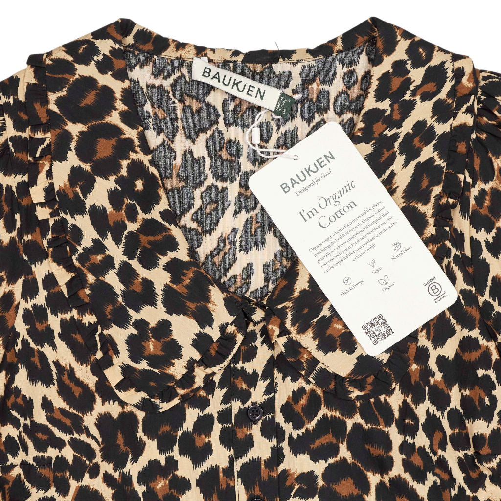 Baukjen Brown Leopard Imogen Midi Dress