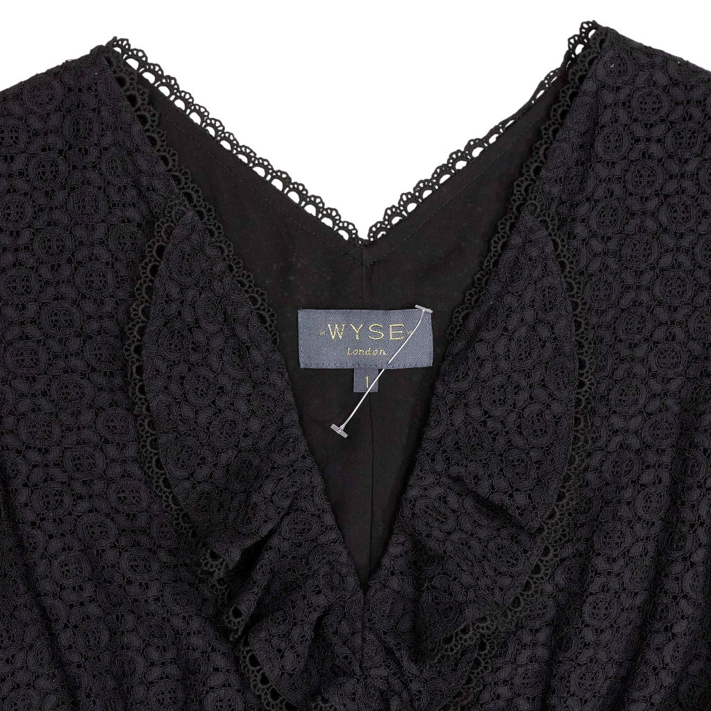 Wyse Black Lace Midi Dress