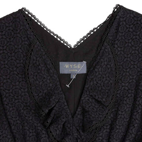 Wyse Black Lace Midi Dress