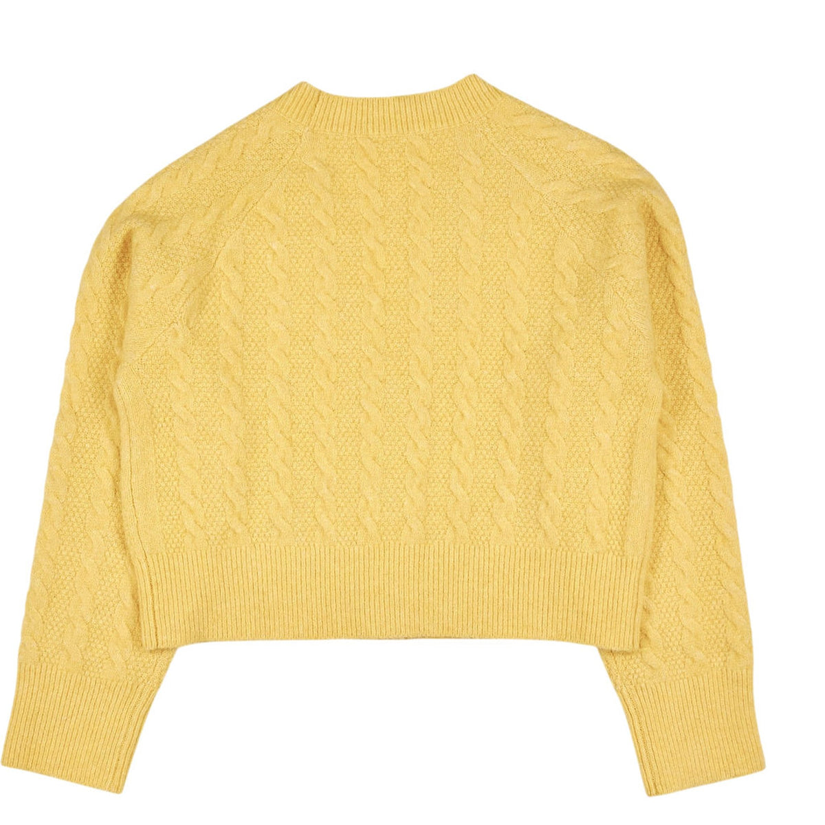 OMNES Yellow Cable Cardigan Sweater