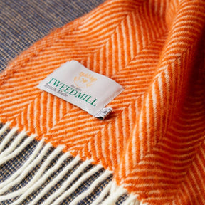 Tweedmill Fishbone Cinnamon Pure Wool Blanket