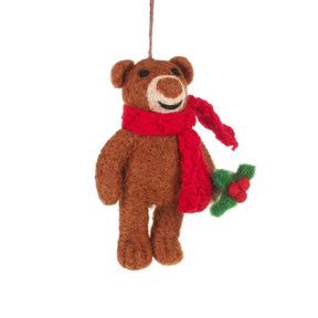 Handmade Felt Decoration - Geoffrey Bear