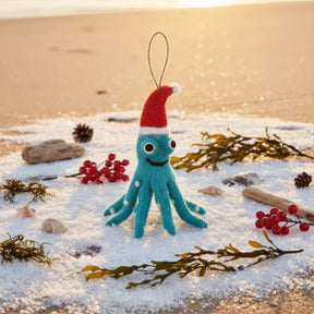 Handmade Felt Christmas Hanging Tree Decoration - Otto the Octopus