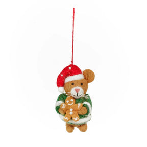 Handmade Felt Harry Hamster Christmas Decoration