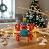 Handmade Felt Christmas Hanging Tree Decoration - Sammy Snowcrab