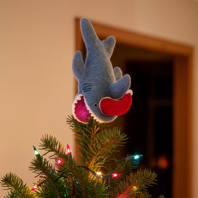 Handmade Felt Santa Jaws Christmas Tree Topper