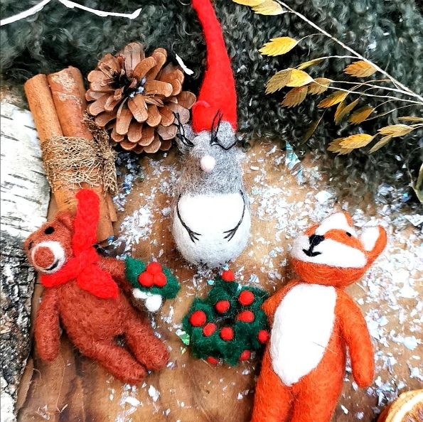 Handmade Felt Decoration - Geoffrey Bear