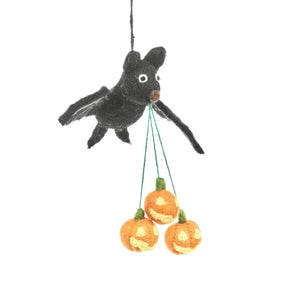 Handmade Felt 'Shadow the Bat' Hanging Halloween Decoration