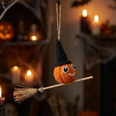 Handmade Hanging Felt Flying Pumpkin Biodegradable Halloween Decoration