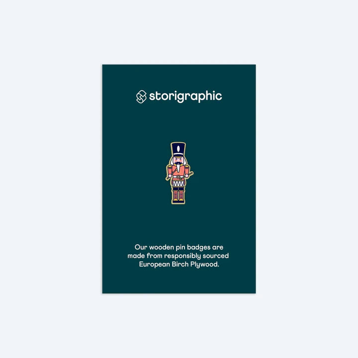 Storigraphic Nutcracker Wooden Pin Badge