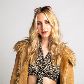 Motel Cream Leopard Print Tie top