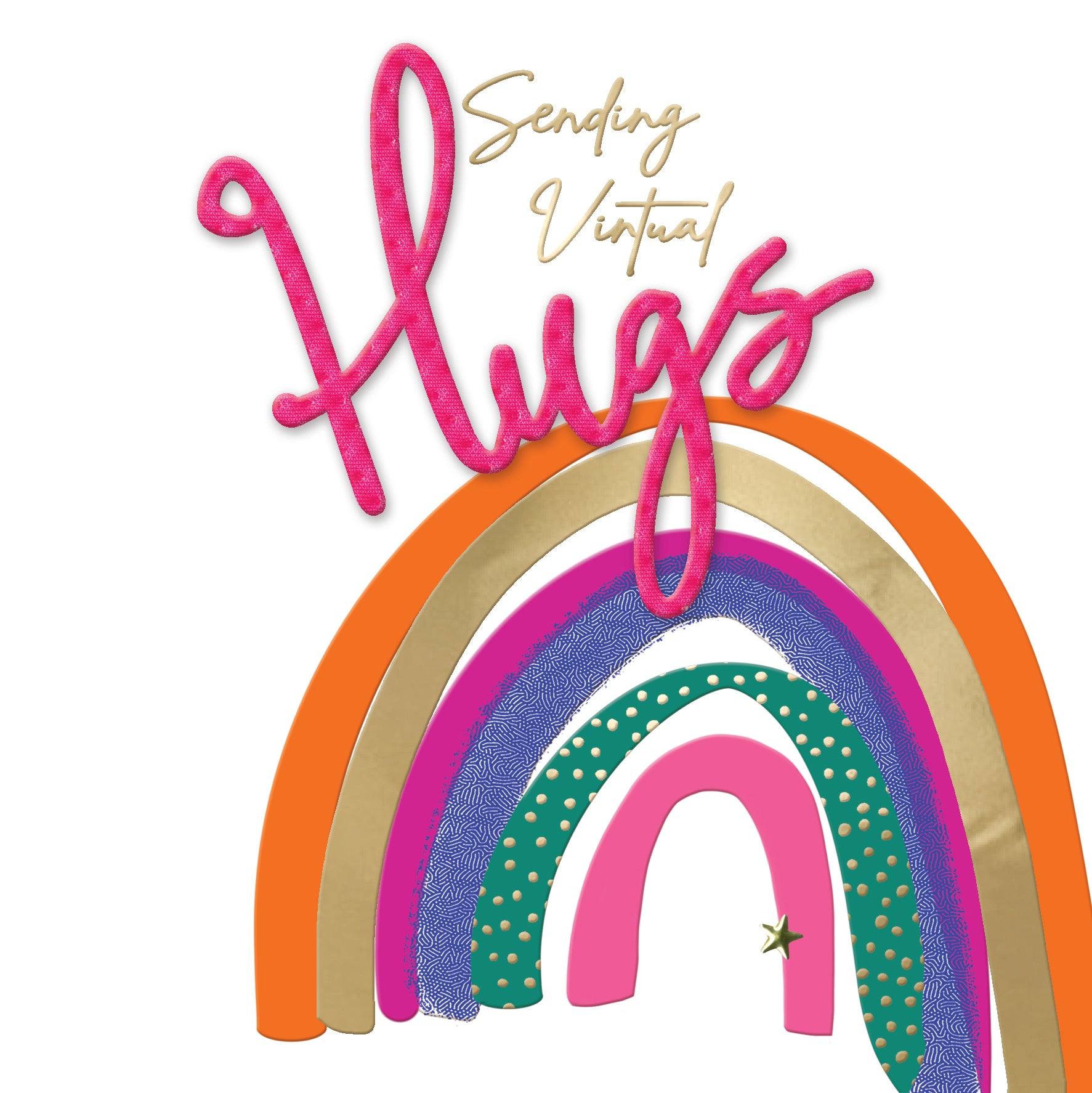 Sending Virtual Hugs Rainbow Card