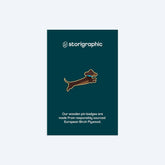 Dashing Dachshund Wooden Pin Badge