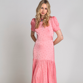 The Vampire's Wife Pink Floral Satin Dress