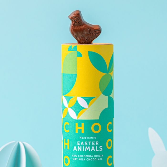 Oat M!lk Chocolate Easter shapes tube by Chococo