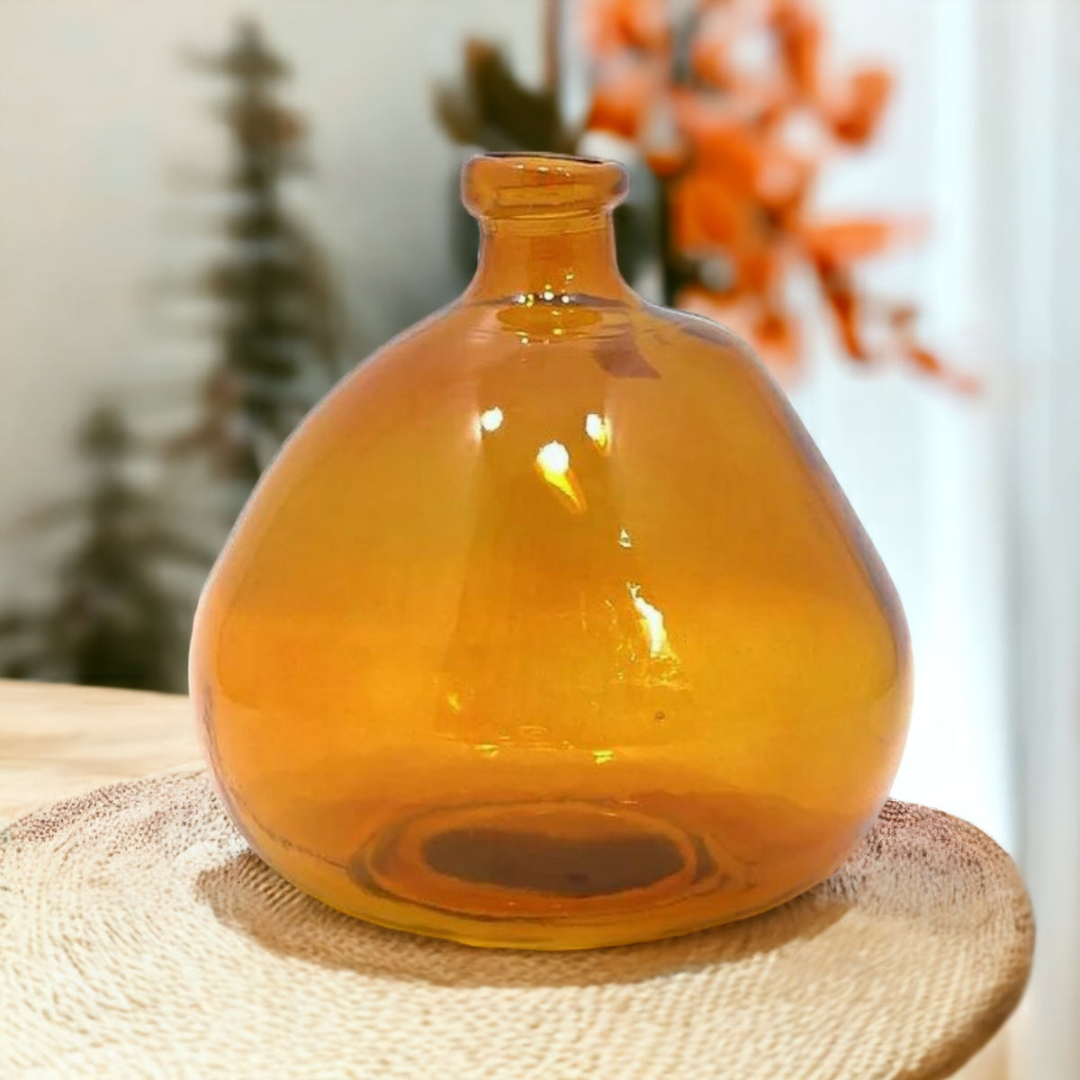 Jarapa Amber Recycled Blown Glass Vase