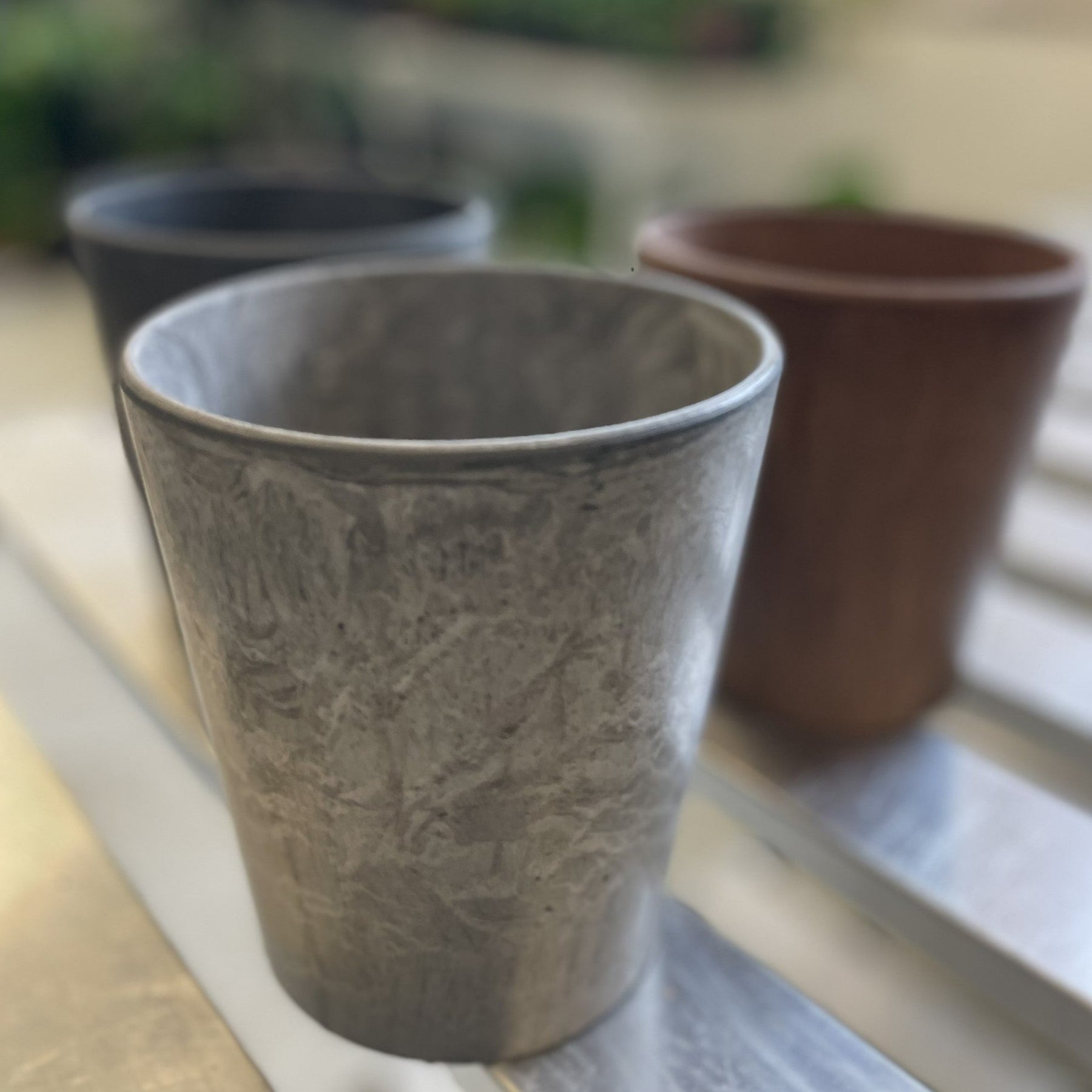 Recycled glass plant pot - Grey