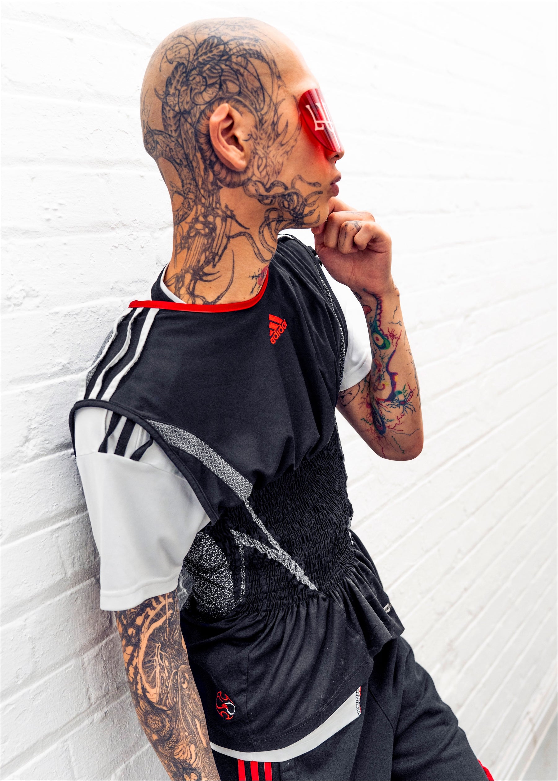 Lueder Black Adidas Shirred Top