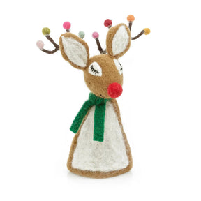 Handmade Felt Sassy Rudolph Christmas Tree Topper Decoration