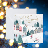 Crisis Winter Village Skiers Christmas Cards - Pack of 8