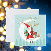 Crisis Santa & Reindeer Moon Christmas Cards - Pack of 8