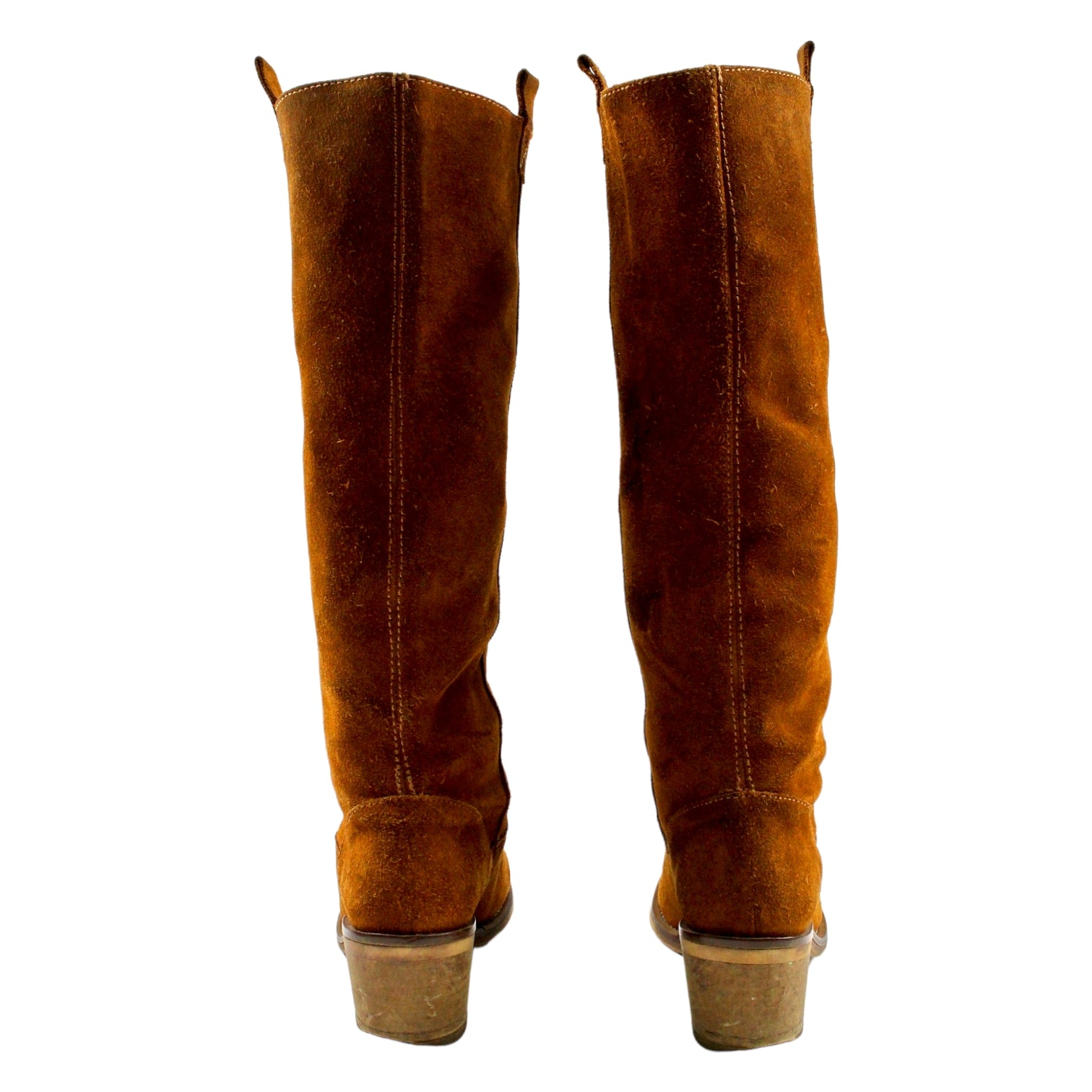 Brown Suede Knee Length Boots