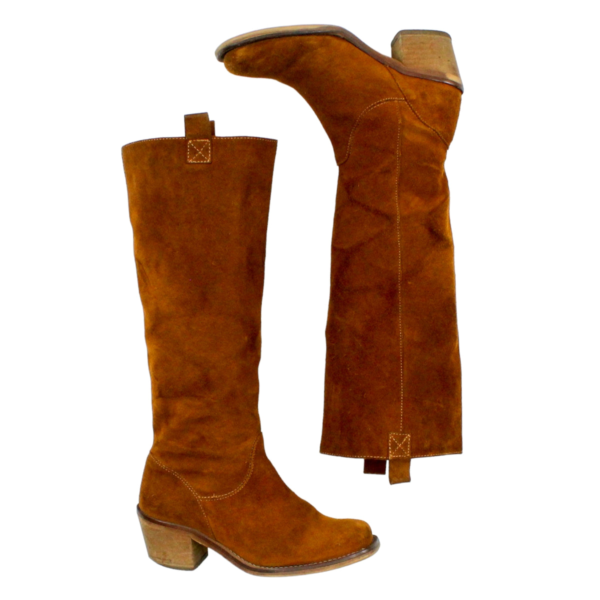Brown Suede Knee Length Boots