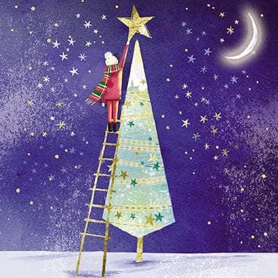 Putting The Star On The Tree Christmas Cards - Pack of 10