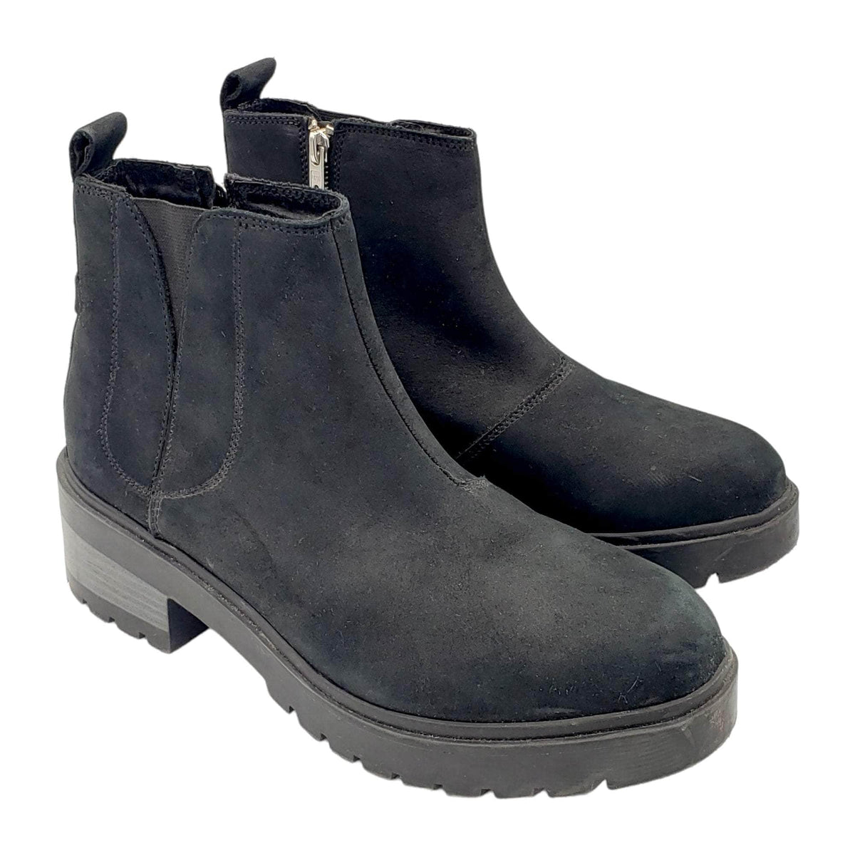 Kickers Black Nubuck Leather Chelsea Boots