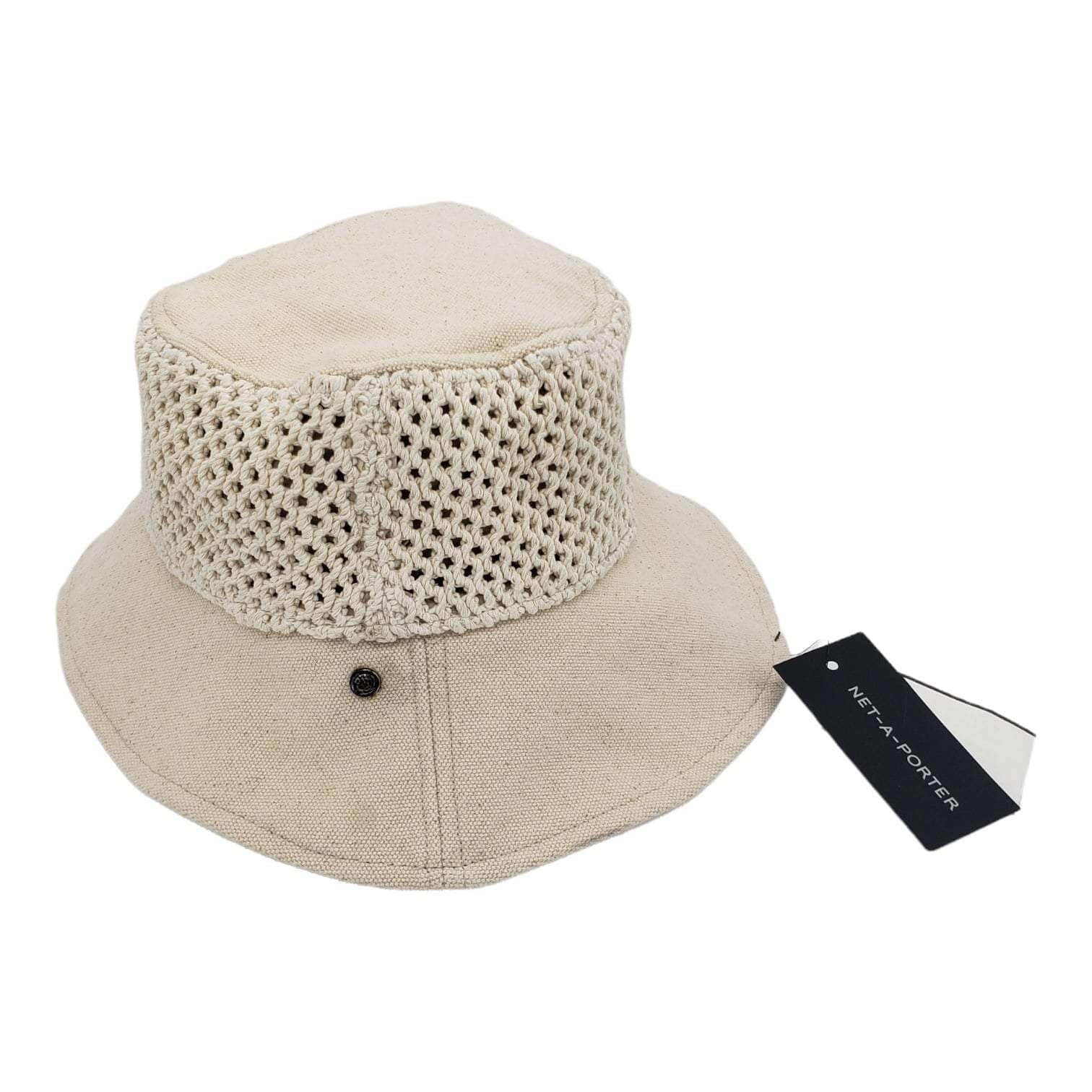 Rag & Bone Cream Canvas & Crochet Bucket Hat