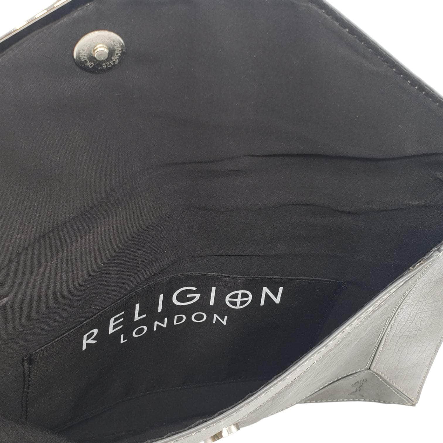 Religion Grey Asymmetric Clutch Bag