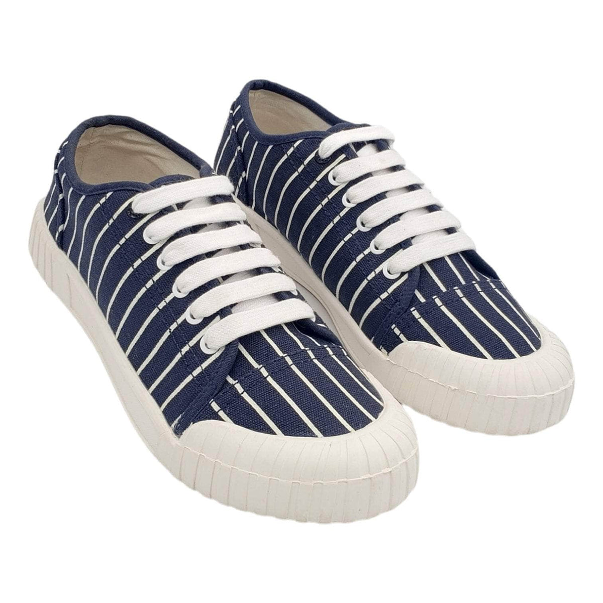 Good News Navy Blue Striped Trainers