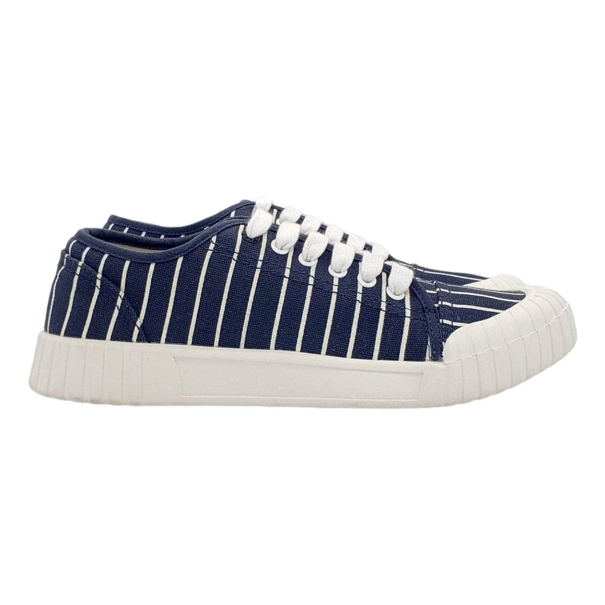 Good News Navy Blue Striped Trainers