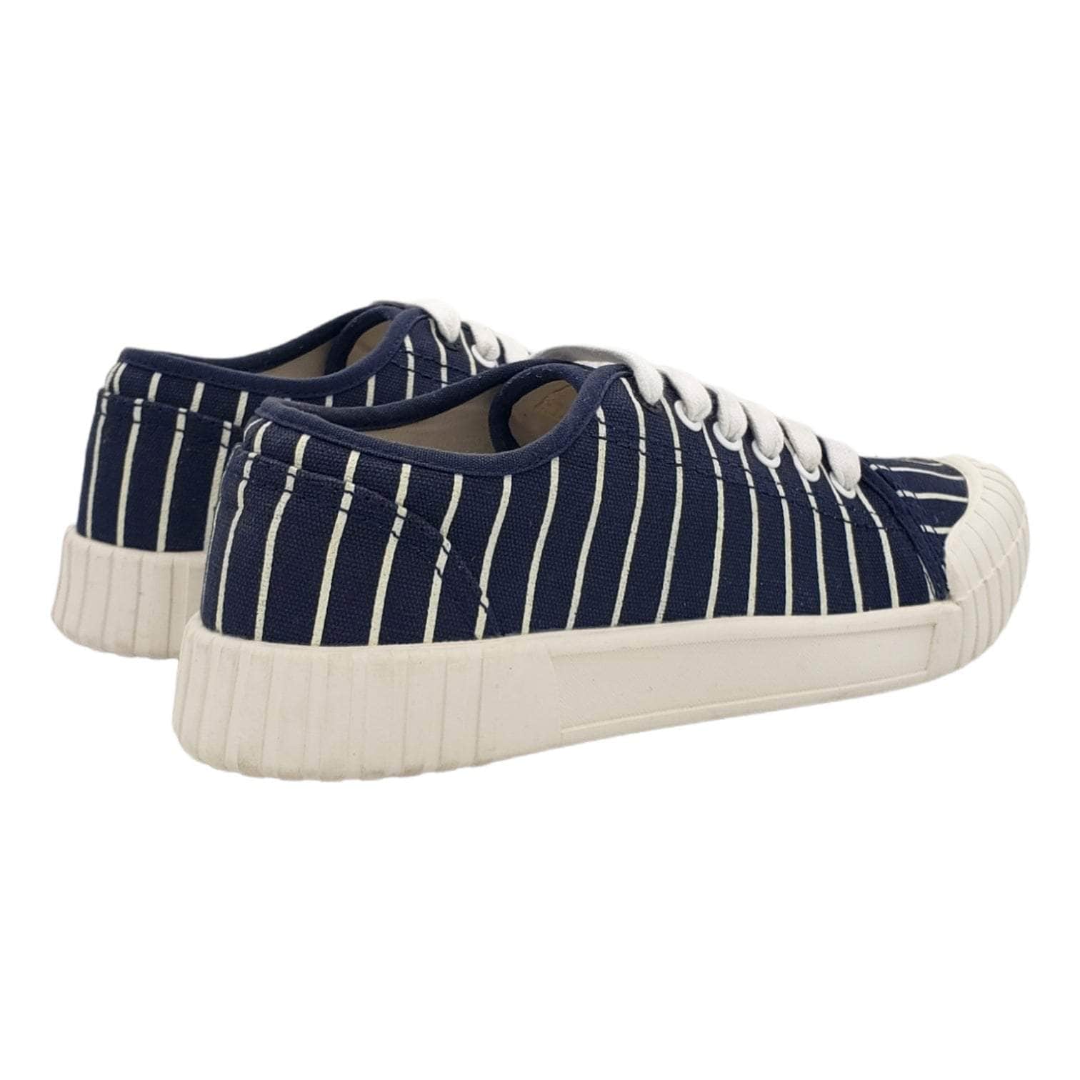 Good News Navy Blue Striped Trainers