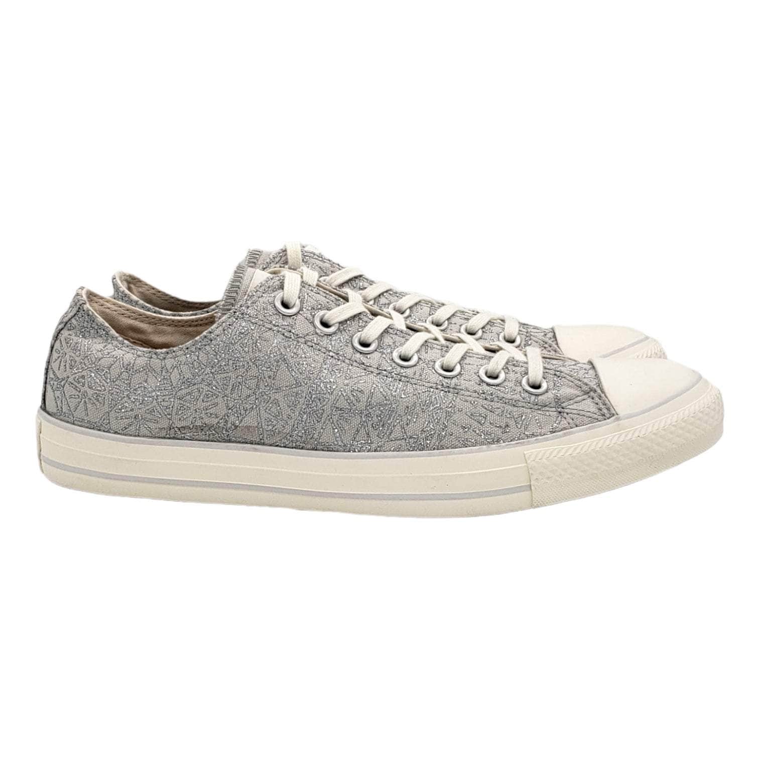 Converse Silver Glitter Lace Up Trainers