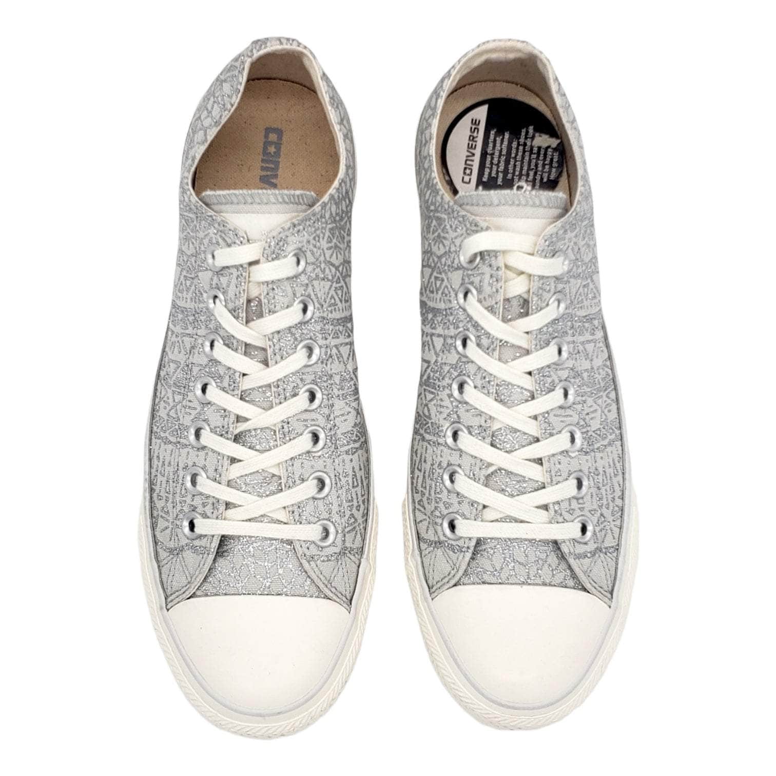 Converse Silver Glitter Lace Up Trainers
