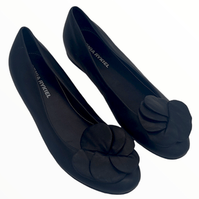 Sonia Rykiel Black Floral Detail Flash Shoes